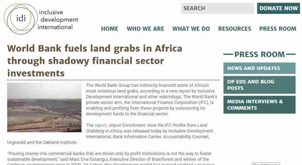 Զեկույց. ինչպես է Միջազգային ֆինանսական կորպորացիան շահում Աֆրիկայում հողերի բռնագրավումից